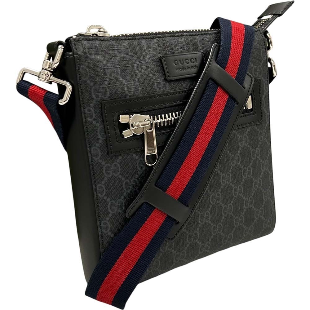 Gucci GG Supreme Web Messenger Bag Black